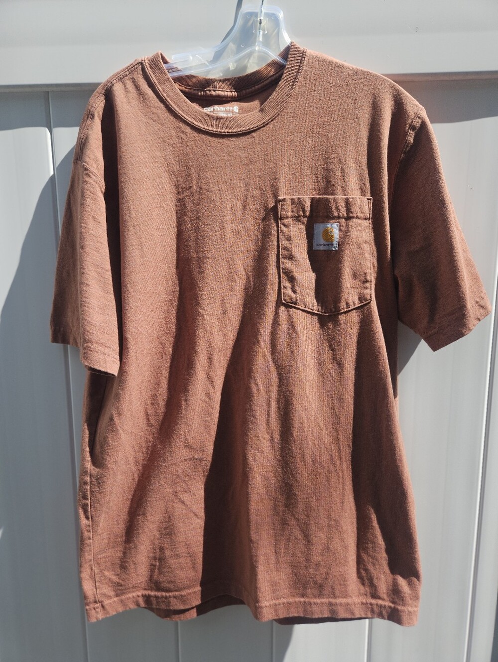 Carhartt Men's Rust Brown Short-Sleeve Pocket Tee